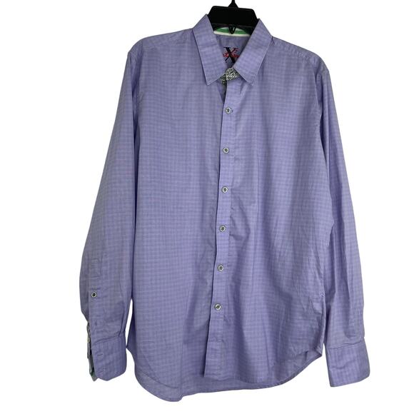 Robert Graham Tailored Fit Light Purple plaid Long sleeve button down Medium - Picture 1 of 16